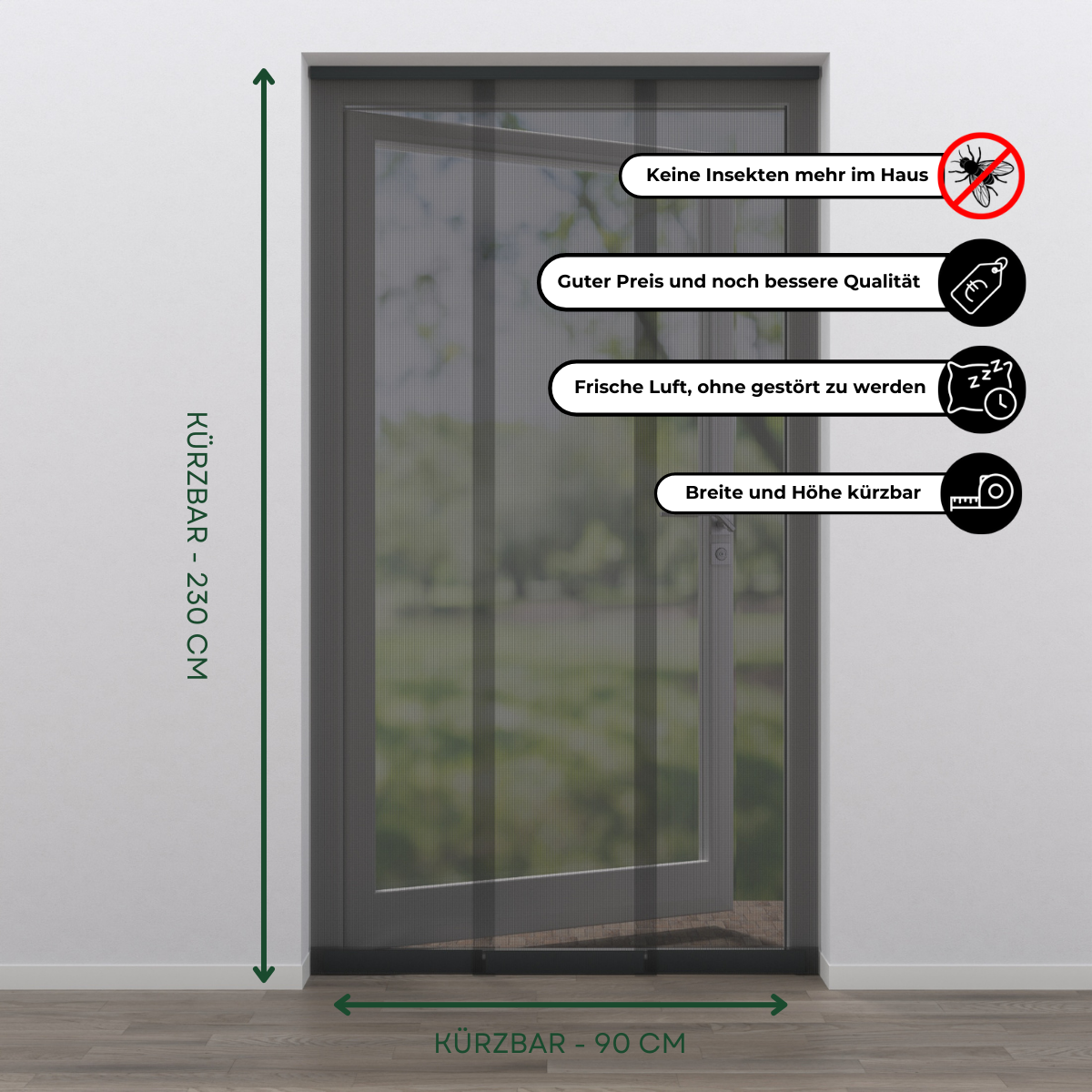 Vertikale Fliegengittertür Anthrazit