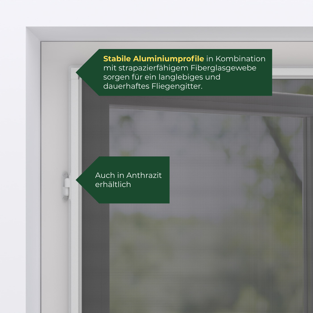 Fliegengitterfenster mit Scharnieren Weiß