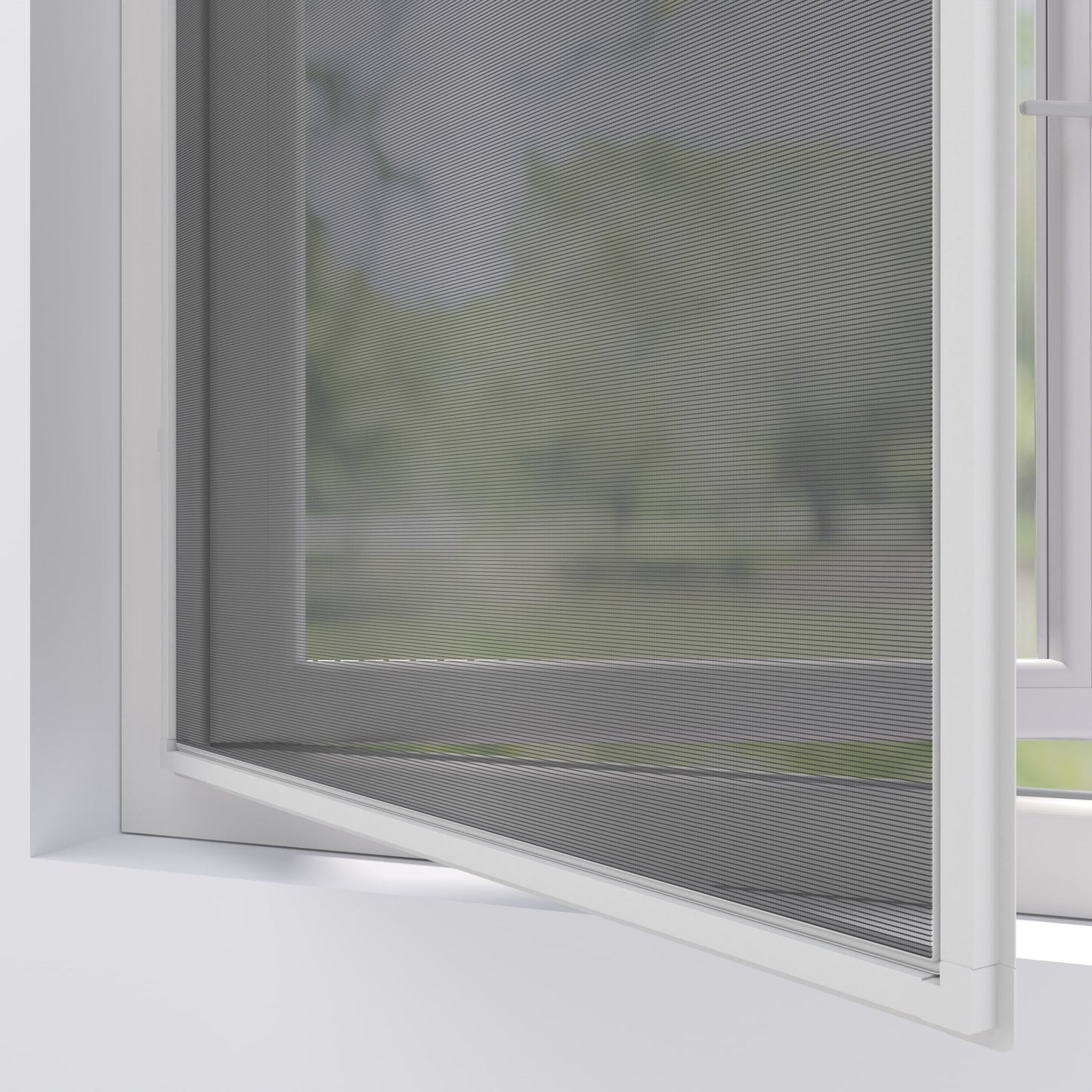 Fliegengitterfenster mit Scharnieren Weiß
