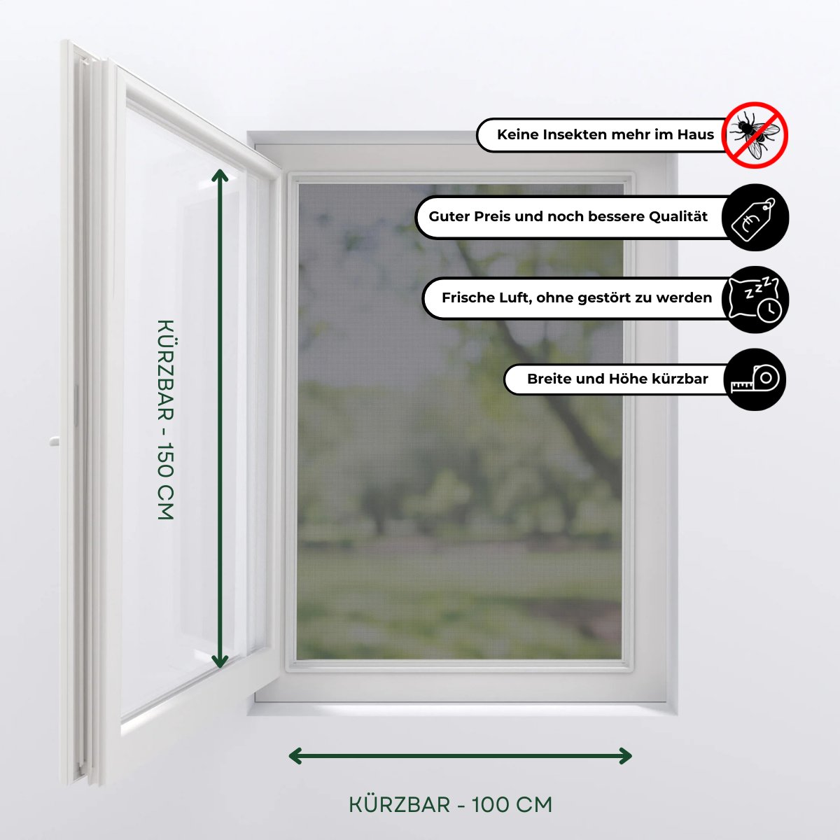 Insektenschutzrahmen für Drehkippfenster Weiß