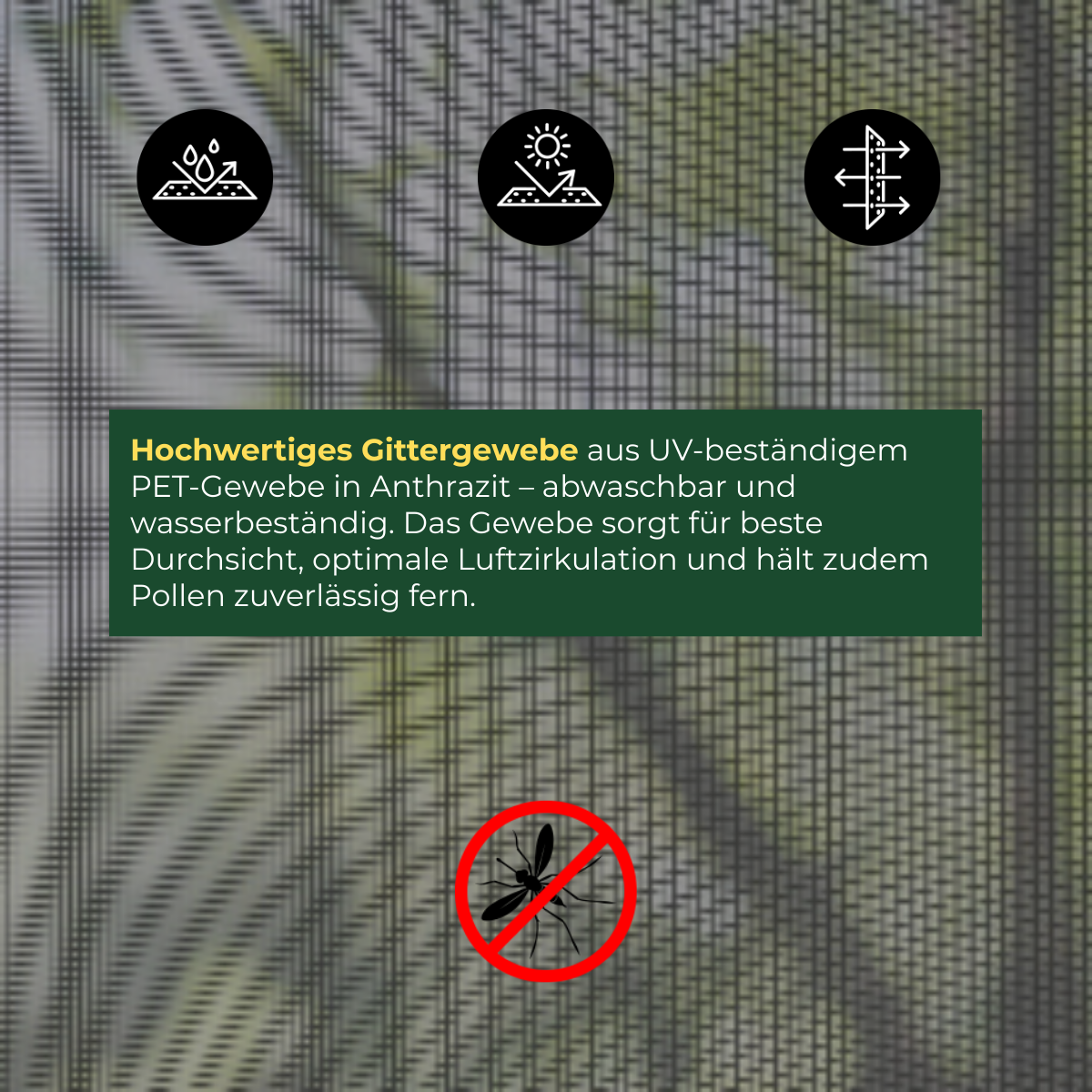 Fliegengitter Plissee Schiebetür Anthrazit
