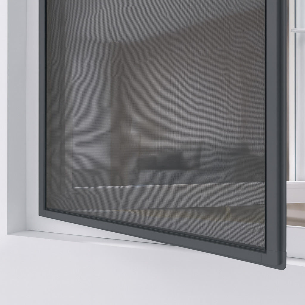 Fliegengitterfenster mit Scharnieren Anthrazit