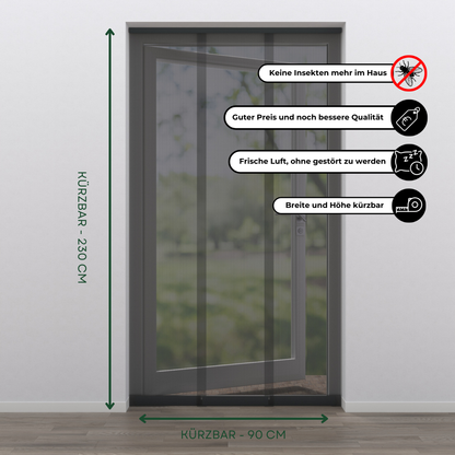 Vertikale Fliegengittertür Anthrazit