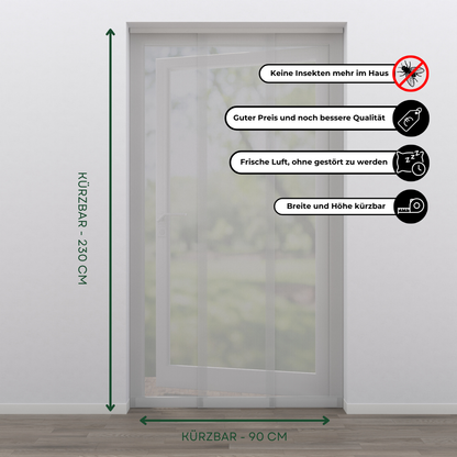 Vertikale Fliegengittertür Weiß