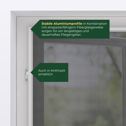Fliegengitterfenster mit Scharnieren Weiß