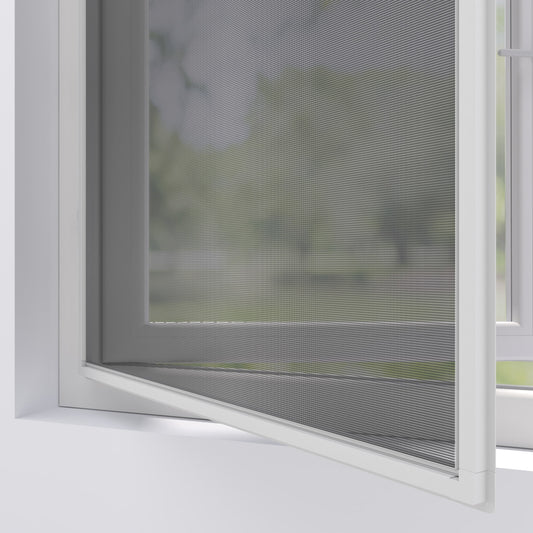 Fliegengitterfenster mit Scharnieren Weiß