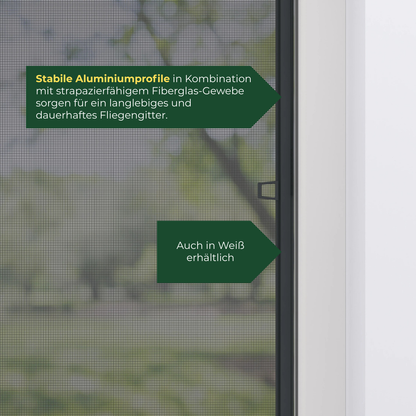Fliegengitterfenster außen Anthrazit