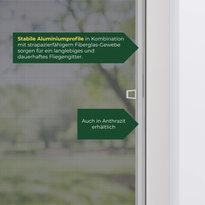 Fliegengitterfenster außen Weiß