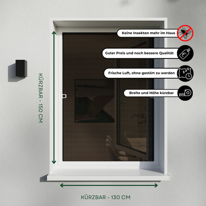 Fliegengitterfenster außen Weiß